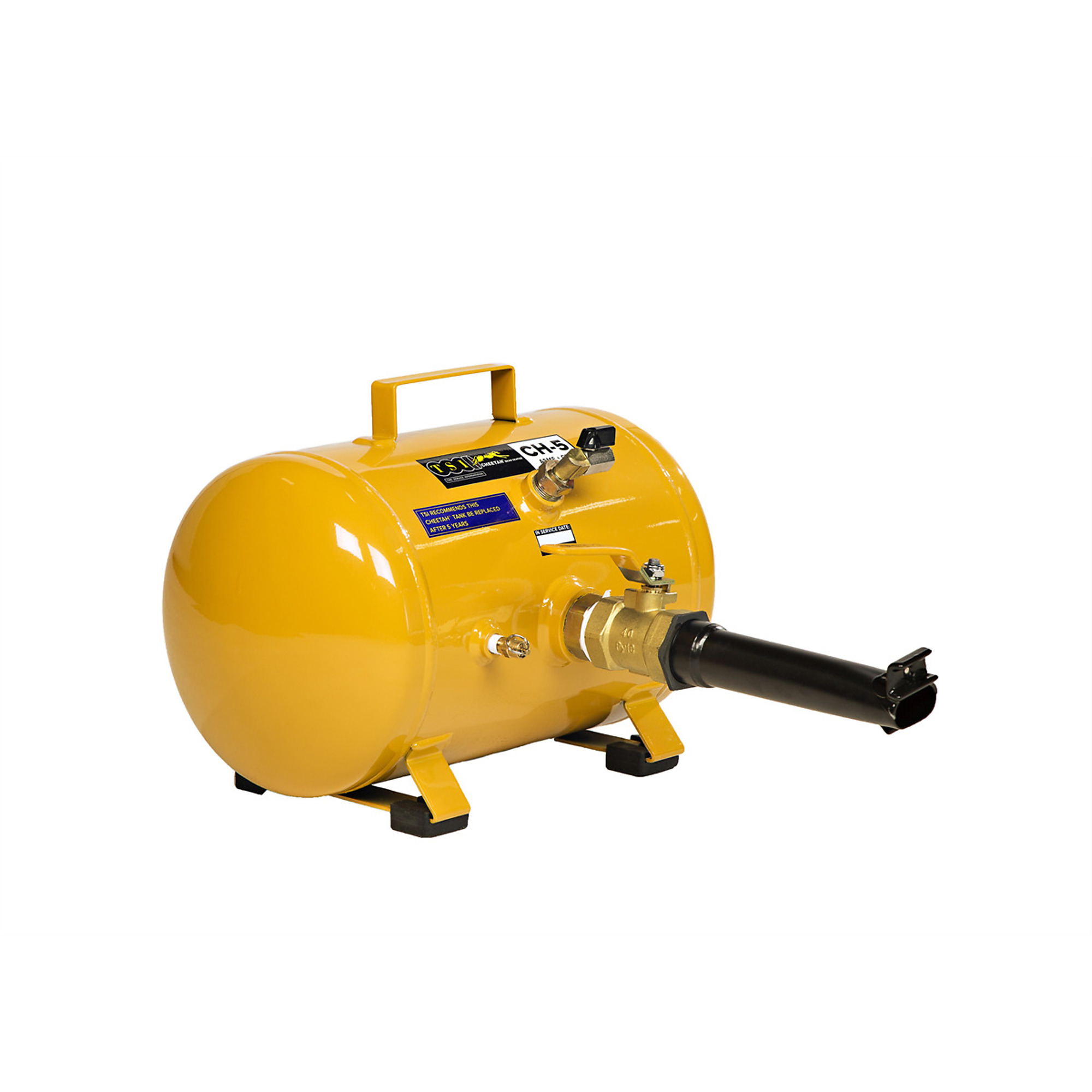 Tire Service International CH 05 5 Gallon ASME Certified Air Tank High Visibility Finish Safety Release Valve 160 PSI 90 Degree Ball Discharge Valve Large Easy Read Gauge Automotive Tire Service
